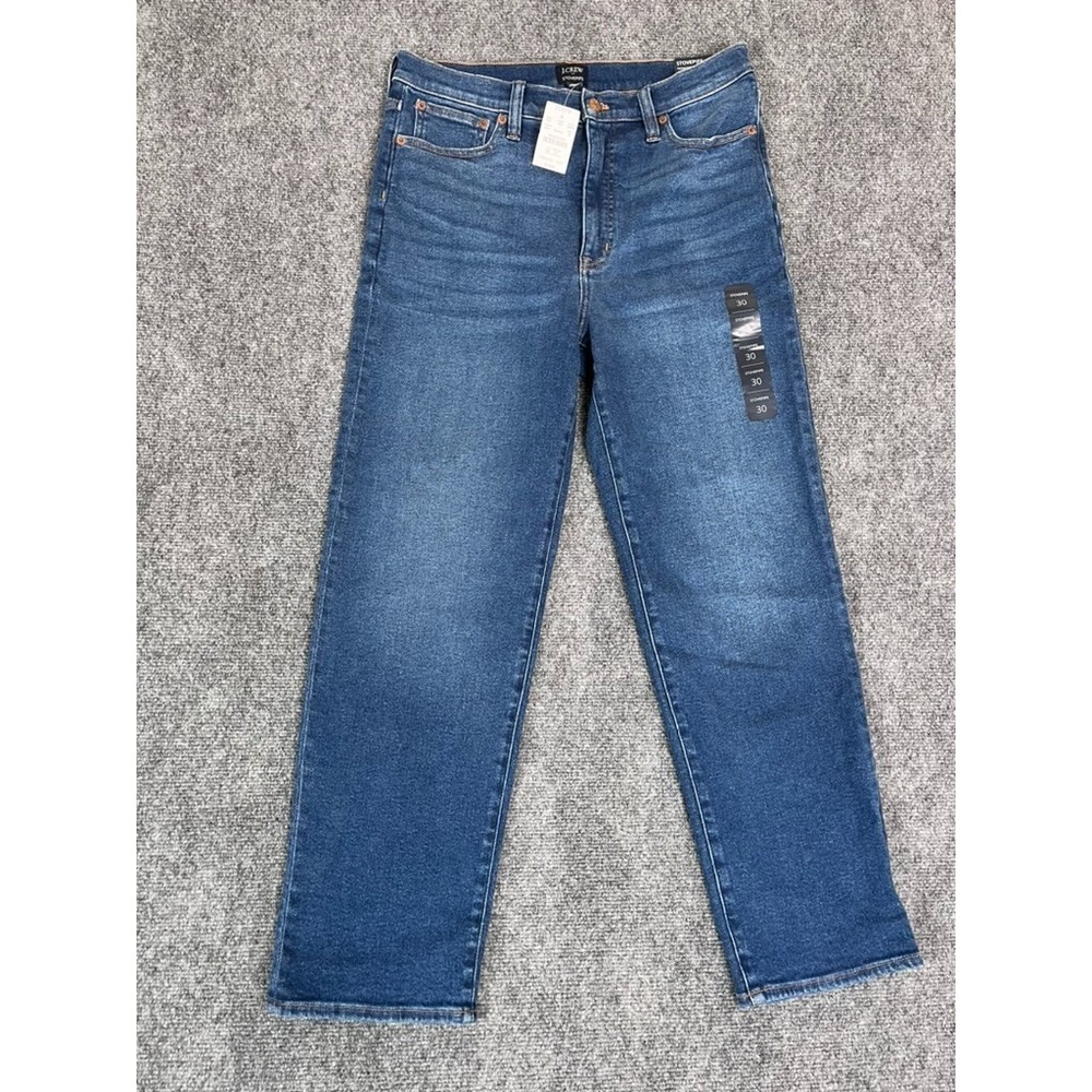 J. Crew Stovepipe‎ Jeans Womens Blue Denim Cotton Straight Leg  Size 30